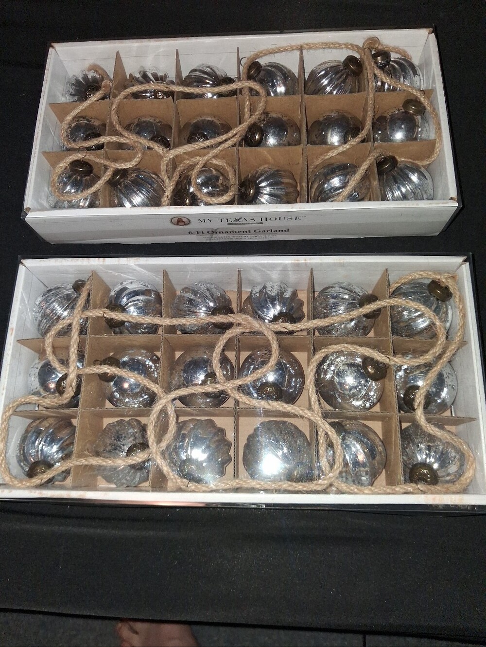 S/2 My Texas House 6 Foot Silver Ornament Garland
